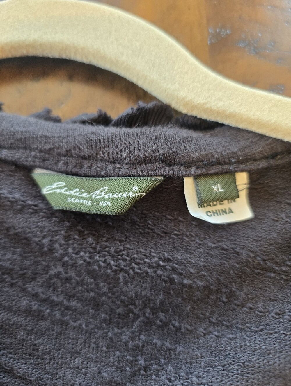 Eddie Bauer Ruffle Front Dark Gray Knit Button Cardigan XL - Picture 7 of 8